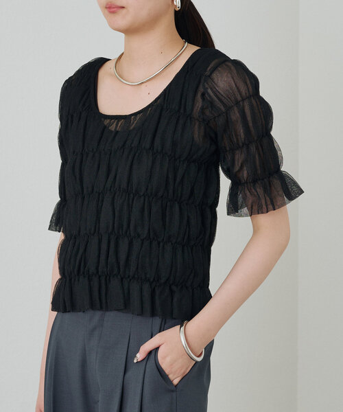 ラウンジドレス　ふわふわ　長袖　ラクーンファーニット　セーター　ブラック 　黒 Loungedress】モヘアシアーニット | OUTLET(アウトレット
