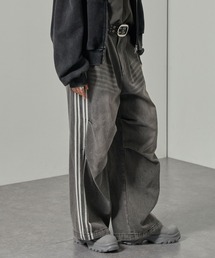 デニムパンツ（グレー/灰色系・ワイド・ルーズ）ファッション通販