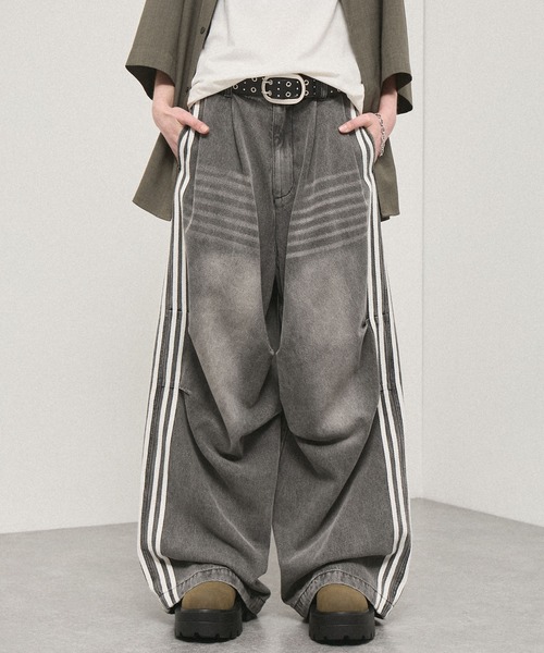 Alfred Alex（アルフレッドアレックス）の「【Alfred Alex】Vintage Side-Line Wide Denim Pants/サイドライン ワイドデニムパンツ（デニムパンツ・メンズ・グレー/インディゴブルー/ブラック/グレー系・L/M/S）」の20枚目の写真