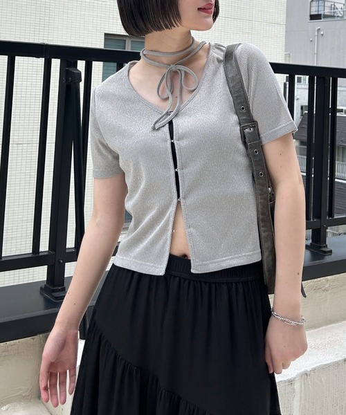 PAGEBOY(ページボーイ)の「キラキラカットホック(半袖)(Tシャツ/カットソー・レディース・オフホワイト/グレー/ブラック/イエロー系その他/ネイビー・FREE)」の3枚目の写真