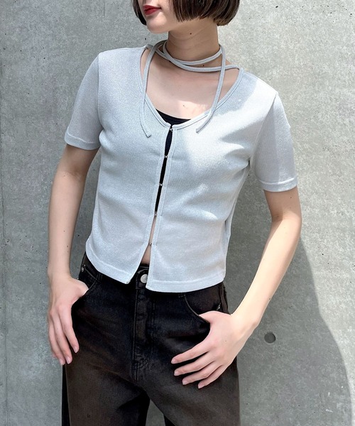 PAGEBOY(ページボーイ)の「キラキラカットホック(半袖)(Tシャツ/カットソー・レディース・オフホワイト/グレー/ブラック/イエロー系その他/ネイビー・FREE)」の7枚目の写真