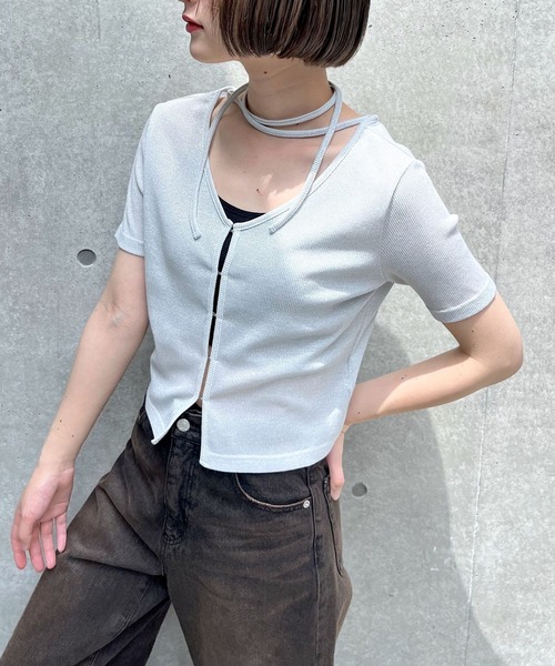 PAGEBOY(ページボーイ)の「キラキラカットホック(半袖)(Tシャツ/カットソー・レディース・オフホワイト/グレー/ブラック/イエロー系その他/ネイビー・FREE)」の9枚目の写真