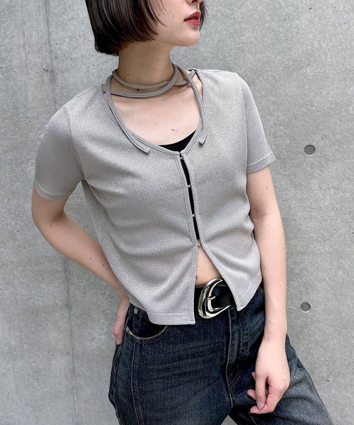 PAGEBOY(ページボーイ)の「キラキラカットホック(半袖)(Tシャツ/カットソー・レディース・オフホワイト/グレー/ブラック/イエロー系その他/ネイビー・FREE)」の11枚目の写真