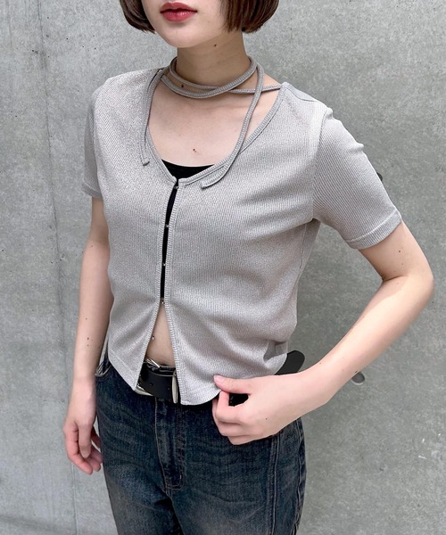 PAGEBOY(ページボーイ)の「キラキラカットホック(半袖)(Tシャツ/カットソー・レディース・オフホワイト/グレー/ブラック/イエロー系その他/ネイビー・FREE)」の13枚目の写真