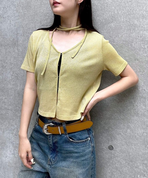 PAGEBOY(ページボーイ)の「キラキラカットホック(半袖)(Tシャツ/カットソー・レディース・オフホワイト/グレー/ブラック/イエロー系その他/ネイビー・FREE)」の16枚目の写真