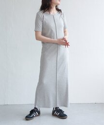 リブカットソーレイヤード風ワンピース