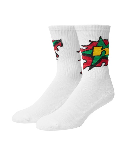 HUF(ハフ)の「H BIT CREW SOCKS(ソックス/靴下・メンズ・ホワイト・O/S)」の1枚目の写真