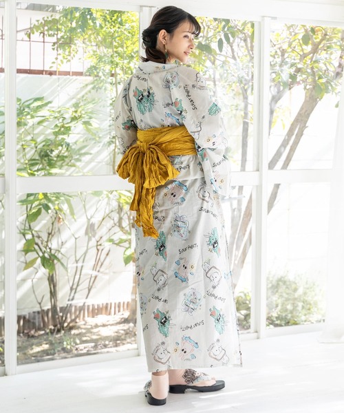 セール】652330：キャラ・クラゲ・ネコ 3柄展開浴衣セット（浴衣