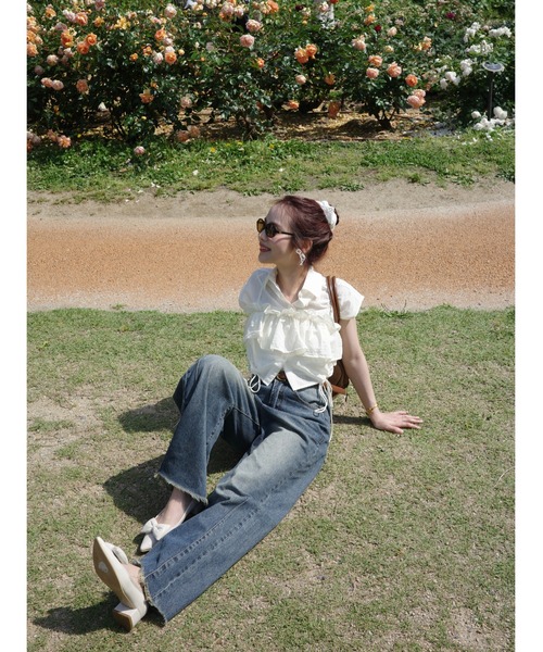 JUMELLE(ジュメロ)の「wide loose denim(デニムパンツ・レディース・ブルー/グリーン・SMALL/MEDIUM)」の15枚目の写真