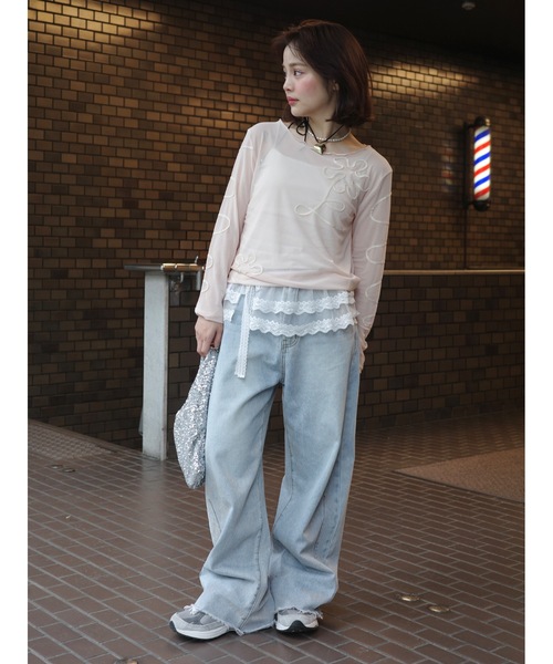 JUMELLE(ジュメロ)の「wide loose denim(デニムパンツ・レディース・ブルー/グリーン・SMALL/MEDIUM)」の7枚目の写真