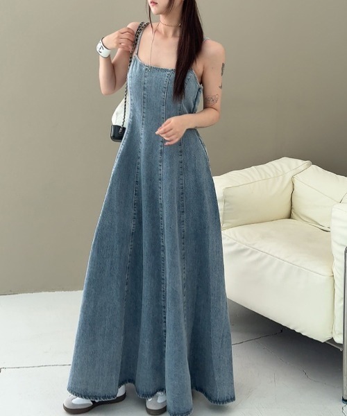 FREE STYLISTS(フリー スタイリスト)の「YUGA_YGMC Resort camisole dress(ワンピース・レディース・ブルー/ホワイト・FREE)」の1枚目の写真