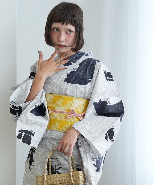 ひとりで着れる！かんたん二部式浴衣セット ニコアンティーク 国内染色