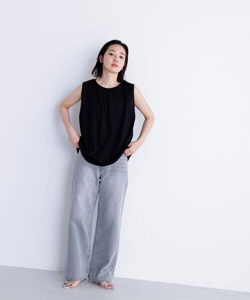 NATURAL BEAUTY BASIC(ナチュラルビューティーベーシック)の「◇シアーフレアトップス(Tシャツ/カットソー・レディース・ダークブルー/オフホワイト/ブラック・FREE)」の9枚目の写真
