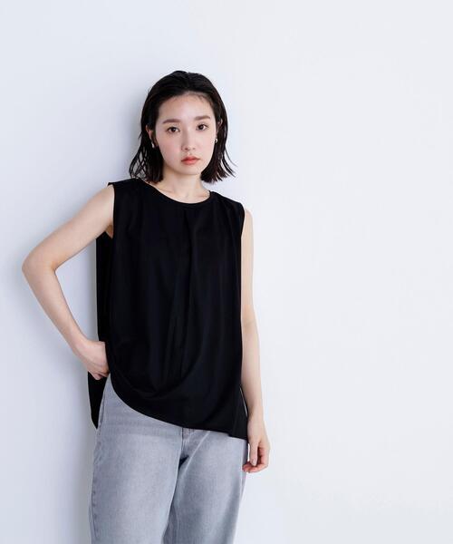 NATURAL BEAUTY BASIC(ナチュラルビューティーベーシック)の「◇シアーフレアトップス(Tシャツ/カットソー・レディース・ダークブルー/オフホワイト/ブラック・FREE)」の10枚目の写真