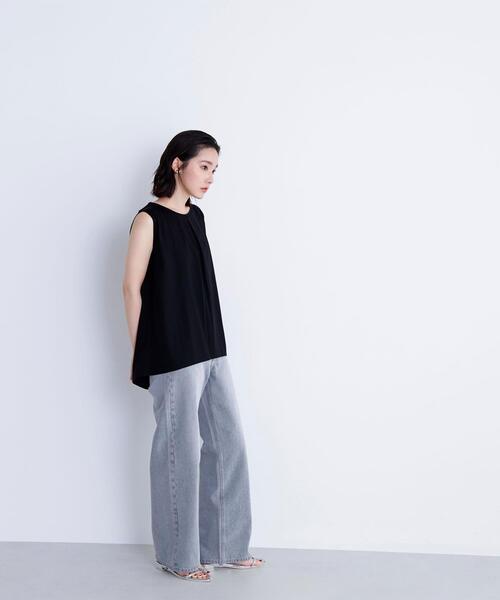 NATURAL BEAUTY BASIC(ナチュラルビューティーベーシック)の「◇シアーフレアトップス(Tシャツ/カットソー・レディース・ダークブルー/オフホワイト/ブラック・FREE)」の11枚目の写真