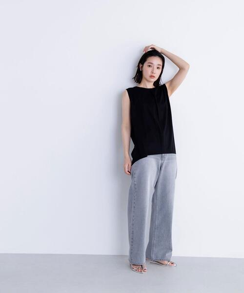 NATURAL BEAUTY BASIC(ナチュラルビューティーベーシック)の「◇シアーフレアトップス(Tシャツ/カットソー・レディース・ダークブルー/オフホワイト/ブラック・FREE)」の13枚目の写真