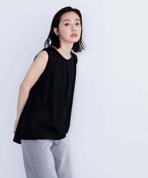 NATURAL BEAUTY BASIC(ナチュラルビューティーベーシック)の「◇シアーフレアトップス(Tシャツ/カットソー・レディース・ダークブルー/オフホワイト/ブラック・FREE)」の14枚目の写真