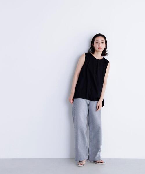 NATURAL BEAUTY BASIC(ナチュラルビューティーベーシック)の「◇シアーフレアトップス(Tシャツ/カットソー・レディース・ダークブルー/オフホワイト/ブラック・FREE)」の15枚目の写真