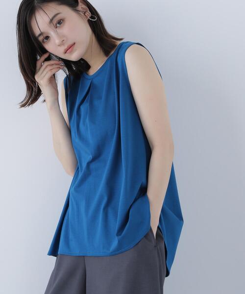 NATURAL BEAUTY BASIC(ナチュラルビューティーベーシック)の「◇シアーフレアトップス(Tシャツ/カットソー・レディース・ダークブルー/オフホワイト/ブラック・FREE)」の4枚目の写真