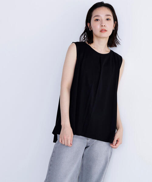 NATURAL BEAUTY BASIC(ナチュラルビューティーベーシック)の「◇シアーフレアトップス(Tシャツ/カットソー・レディース・ダークブルー/オフホワイト/ブラック・FREE)」の3枚目の写真