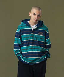 XLARGE(GNXg[W)STRIPE HOODED L/S SHIRT(TVc/Jbg\[)