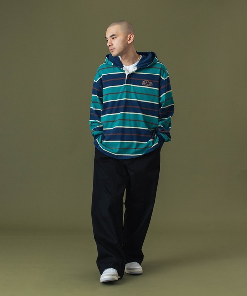 セール】STRIPE HOODED L/S SHIRT（Tシャツ/カットソー）｜XLARGE