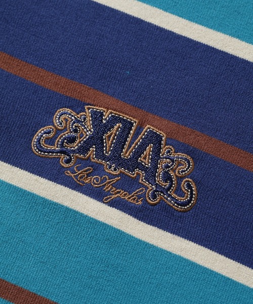 XLARGE（エクストララージ）の「STRIPE HOODED L/S SHIRT（Tシャツ/カットソー・メンズ・ネイビー/ホワイト・XL/L/M/S）」の10枚目の写真