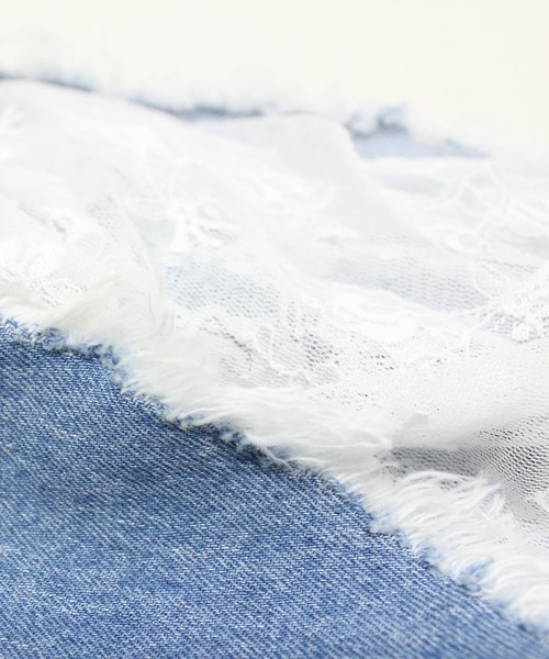 RNA（アールエヌエー）の「G1095 デザインダメージレイヤードスカート（デニムスカート・レディース・ブラック/インディゴブルー・MEDIUM）」の21枚目の写真