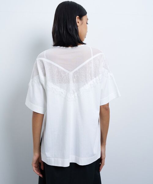 LANVIN en Bleu(ランバンオンブルー)の「レースコンビカットソー(Tシャツ/カットソー・レディース・オフホワイト/チャコールグレー・38)」の8枚目の写真
