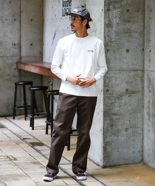 THRASHER（スラッシャー）の「DIAMOND LOGO UTILITY L/S T-SHIRTS 長袖Tシャツ ユーティリティー ラッシュガード/ワンポイントブランドロゴ水着（Tシャツ/カットソー・メンズ・ブラック×レッド/ホワイト×レッド・MEDIUM/LARGE）」の14枚目の写真