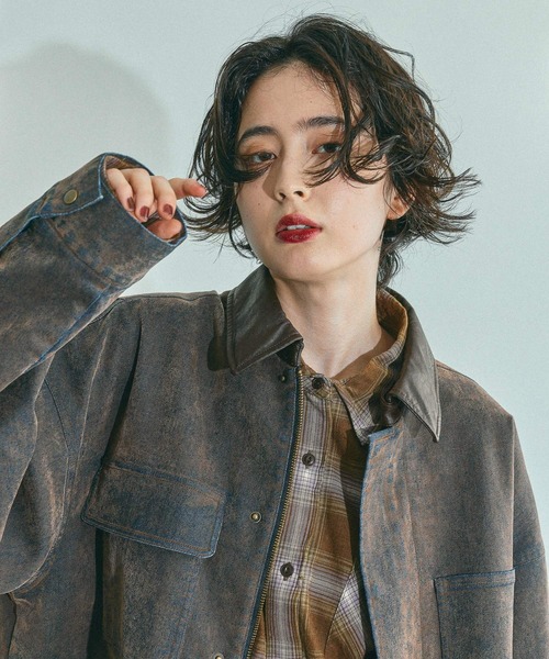 niko and...（ニコアンド）の「40ビエラレピアチェックシャツ（シャツ/ブラウス・レディース・ブラウン/グリーン/オレンジ/イエロー/ブラック/アイボリー/パープル/ベージュ・MEDIUM/BIG(L)）」の16枚目の写真