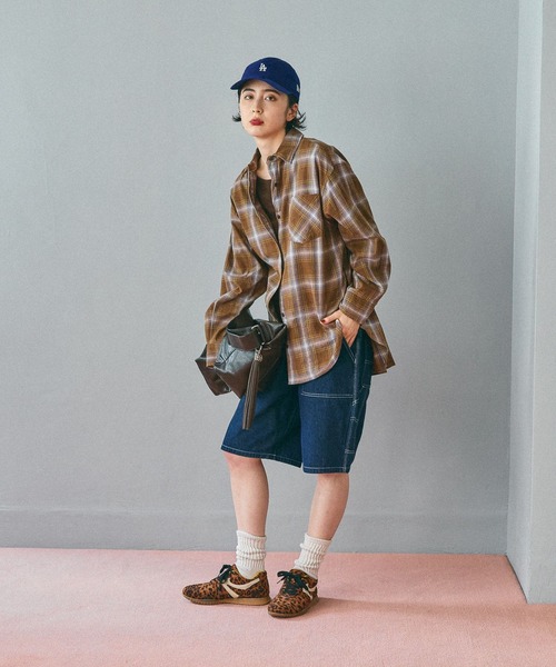 niko and...（ニコアンド）の「40ビエラレピアチェックシャツ（シャツ/ブラウス・レディース・ブラウン/グリーン/オレンジ/イエロー/ブラック/アイボリー/パープル/ベージュ・MEDIUM/BIG(L)）」の17枚目の写真