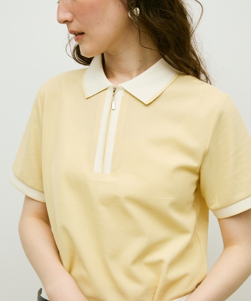 トップス Archive zip up polo Line polo zip t-shirt / ラインポロジップTシャツ（Tシャツ