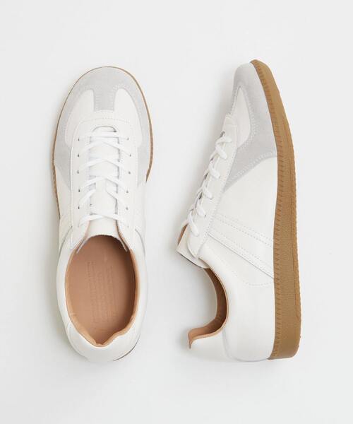 MEN'S MELROSE(メンズメルローズ)の「42700 ALL LEATHER GERMAN TRAINER / ジャーマントレーナー | レザースニーカー(スニーカー・メンズ・ブラック/ホワイト・41/42/40)」の2枚目の写真