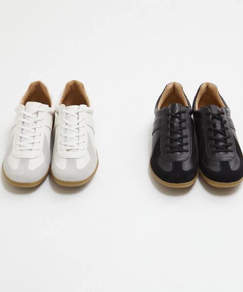 MEN'S MELROSE(メンズメルローズ)の「42700 ALL LEATHER GERMAN TRAINER / ジャーマントレーナー | レザースニーカー(スニーカー・メンズ・ブラック/ホワイト・41/42/40)」の14枚目の写真