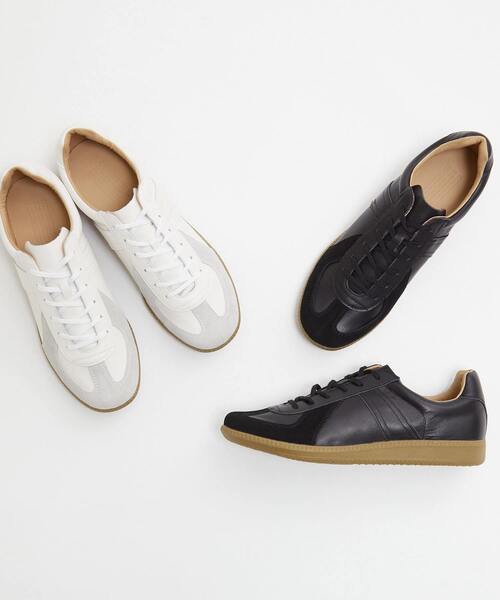 MEN'S MELROSE(メンズメルローズ)の「42700 ALL LEATHER GERMAN TRAINER / ジャーマントレーナー | レザースニーカー(スニーカー・メンズ・ブラック/ホワイト・41/42/40)」の16枚目の写真