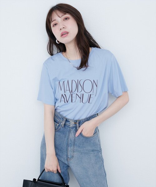 natural couture(ナチュラルクチュール)の「ポンチベーシックロゴT(Tシャツ/カットソー・レディース・オフホワイト/ブラウン/ブラック/サックスブルー・FREE)」の16枚目の写真