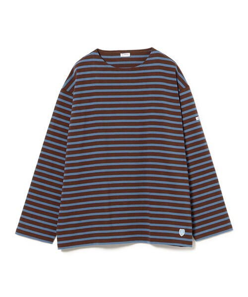 ORCIVAL(オーシバル)の「Orcival / Cotton Lourd ワイド バスクシャツ(Tシャツ/カットソー・メンズ・ブルー/グリーン・5/4/3)」の2枚目の写真