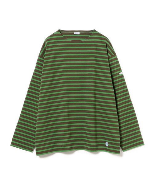 ORCIVAL(オーシバル)の「Orcival / Cotton Lourd ワイド バスクシャツ(Tシャツ/カットソー・メンズ・ブルー/グリーン・5/4/3)」の1枚目の写真