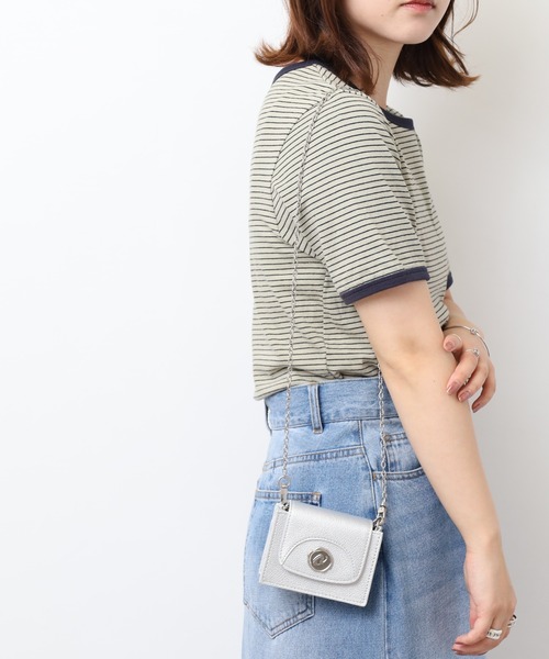 NERDY(ノルディ)の「スタンプ2WAYミニチェーンバッグ(ショルダーバッグ・レディース・シルバー/ブラック/イエロー・FREE)」の20枚目の写真