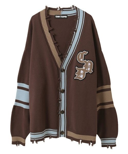 Candy Stripper(キャンディストリッパー)の「CND COLLEGE DAMAGE カーディガン(カーディガン/ボレロ・レディース・ボルドー/ブラウン/ブラック・FREE)」の19枚目の写真