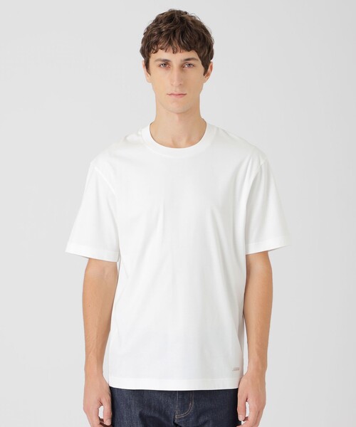 BLACK LABEL CRESTBRIDGE(ブラックレーベル・クレストブリッジ)の「マーセライズドレスTシャツ(Tシャツ/カットソー・メンズ・オフホワイト/ブラック・M/S/L/XL)」の1枚目の写真