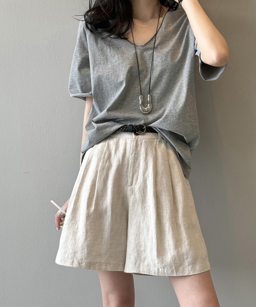 Miniministore(ミニミニストア)の「vネックtシャツ レディース 綿100%(Tシャツ/カットソー・レディース・グレー/ブラック/ライトブルー/ホワイト・FREE)」の21枚目の写真