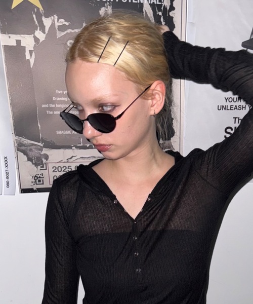 SHAGGIE（シャギー）の「メタルフレームサングラス/アイウェア（サングラス・レディース・ブラック・FREE）」の7枚目の写真