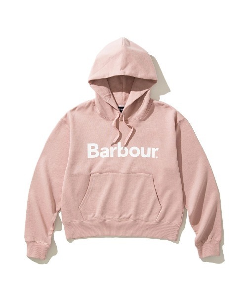 Barbour(バブアー)の「Barbour "Japan Limited" Ladies Sweat Hoodie(バブアー ロゴ クロップド スウェット フード パーカー)(パーカー・レディース・グレー/ピンク/ベージュ・SMALL/MEDIUM)」の3枚目の写真