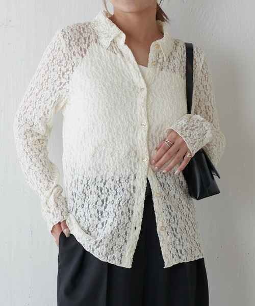 セール】シアーレースシャツ（シャツ/ブラウス）｜Lui's（ルイス