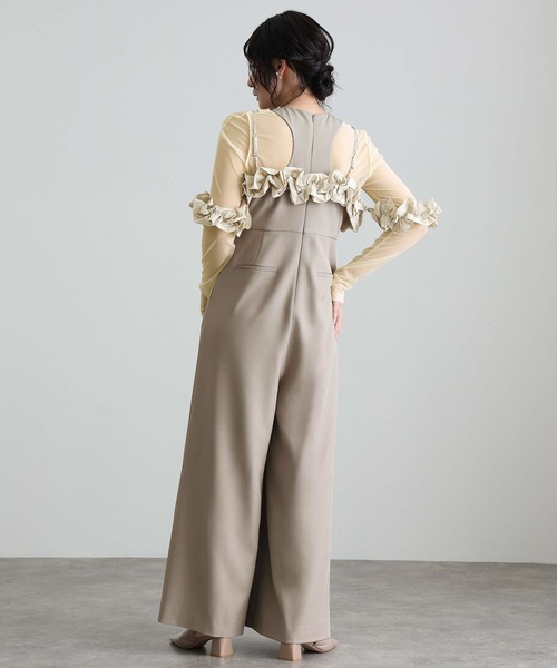 セール】オールインワンパーティードレス結婚式二次会&ワイド3点セット