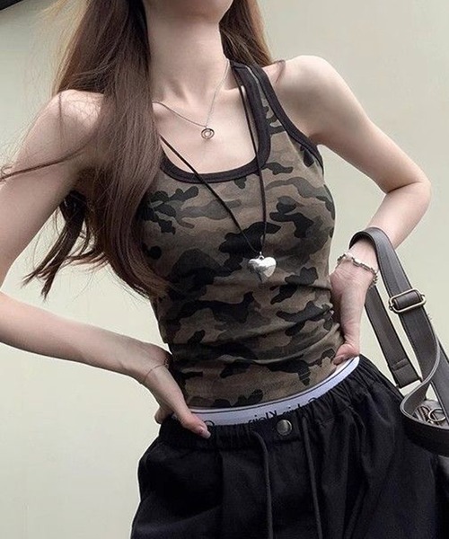 HALEY PESCA(ヘーリーペスカ)の「HALEY PESCA/迷彩柄 カモフラージュタンクトップ(タンクトップ・レディース・カモフラージュ・SMALL/MEDIUM)」の4枚目の写真