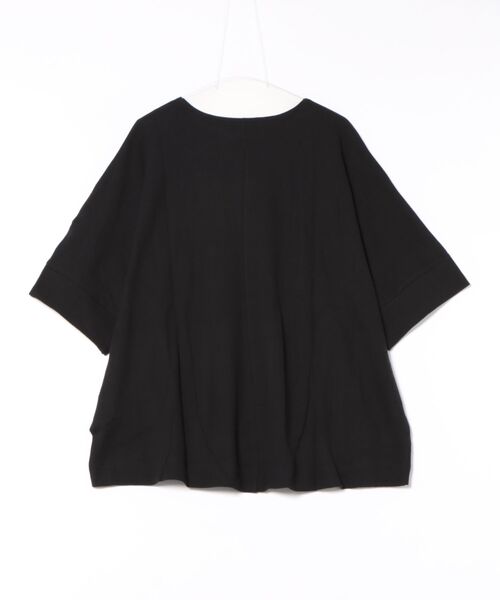 RCD(アールシーディー)の「コットンワッフル7分袖ドルマンTシャツ(Tシャツ/カットソー・レディース・ブラック/パープル/ネイビー/ホワイト/杢グレー/チャコールグレー・M-L/LL~3L/4L~5L)」の7枚目の写真