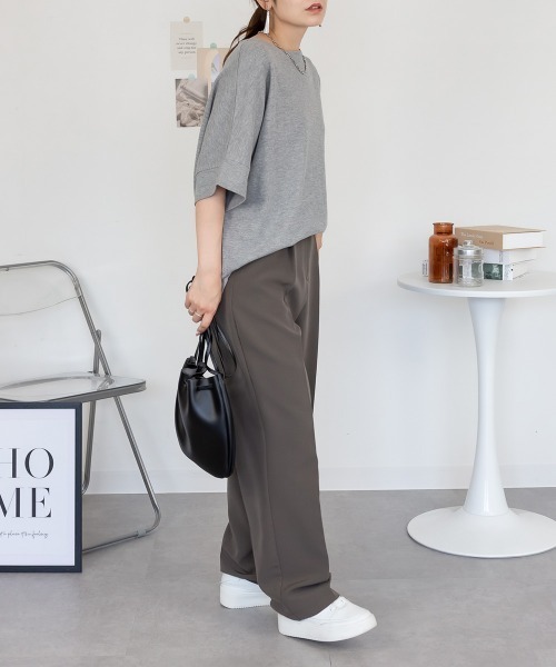 RCD(アールシーディー)の「コットンワッフル7分袖ドルマンTシャツ(Tシャツ/カットソー・レディース・ブラック/パープル/ネイビー/ホワイト/杢グレー/チャコールグレー・M-L/LL~3L/4L~5L)」の18枚目の写真